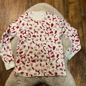 Hanna Andersson Womens Size Large Holiday Pajama Top Only Organic Cotton Holiday